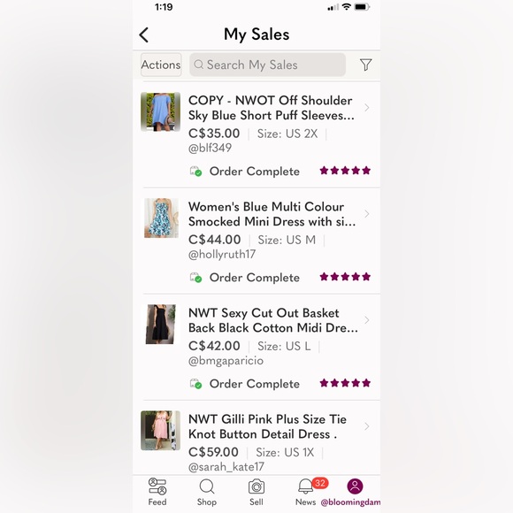 COPY - NWOT Off Shoulder Sky Blue Short Puff Sleeves Dress with Side Pockets - Picture 10 of 10